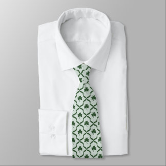 Cravate St. Patrick's Day Preppy Shamrock Clover Lattice 