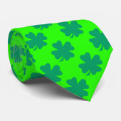 Cravate St Patrick's Day Shamrock irlandais Motif Neon Gre (Roulé)