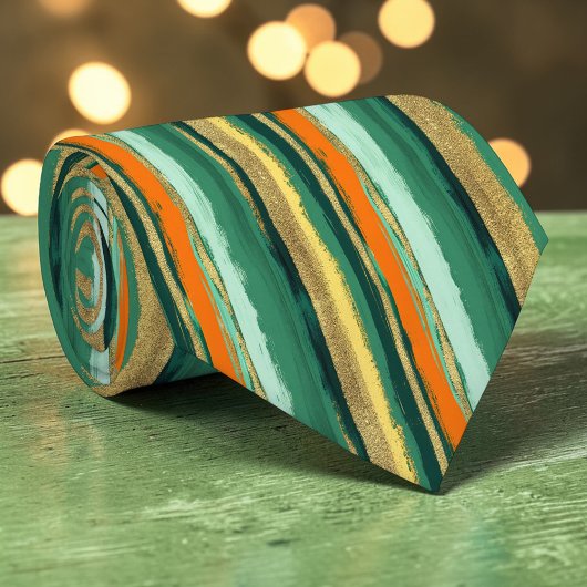 Cravate St. Patrick's Day Striped Custom Necktie