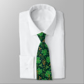 Cravate St Patricks day Triskele celtique trèfle Shamrock (Attaché)