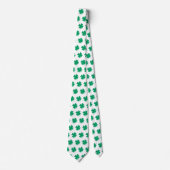 Cravate St Patrick's Day Vert Blanc Shamrock Cadeau Faveur (Devant)