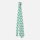 Cravate St Patrick's Day Vert Blanc Shamrock Cadeau Faveur (Dos)