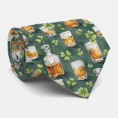 Cravate St. Patrick's Day Whiskey & Trèfles (Roulé)
