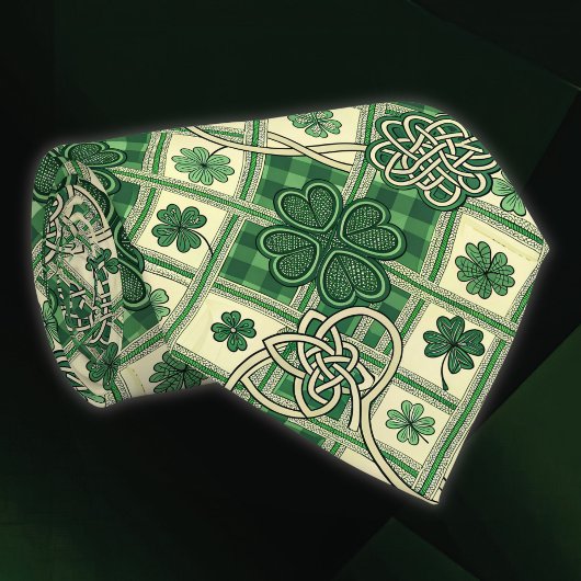 Cravate St Patrick's Shamrocks n Intertwined Celtic Knots