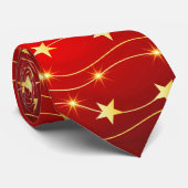 Cravate Star Adored Ruby Motif rouge (Roulé)