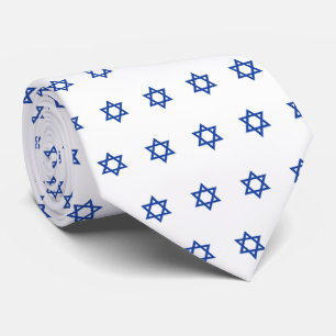 Cravate Star Bleue De David Univers Blanc