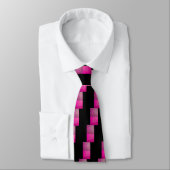Cravate STAR DU MATIN Rose, Fuchsia Black, Monogramme (Attaché)
