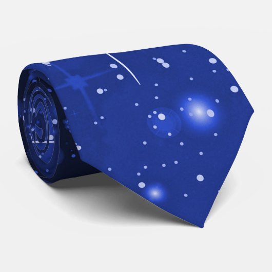 Cravate Star Galaxy On Blue (Roulé)