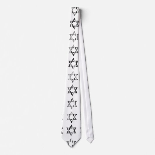 Cravate STAR OF DAVID BAR CODE Judaism Pattern Design (Devant)