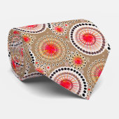 Cravate Starburbs et pingwheel, taupe, rouge, blanc (Roulé)