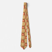 Cravate Starburds et pingwheel, brun et jaune (Devant)