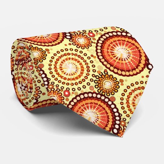 Cravate Starburds et pingwheel, brun et jaune (Roulé)