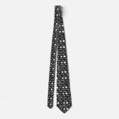 Cravate Starburst moderne noir et blanc (Dos)