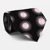 Cravate Starburst rose Yin Yang (Roulé)