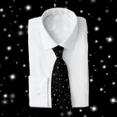 Cravate Starlight Sparkles Black and White Stars