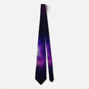 Cravate Stars et Nebula violette Espace Starfield Astro