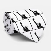 Cravate Statue d'Art Pop Noir & Blanc de Liberty Silhouett (Roulé)