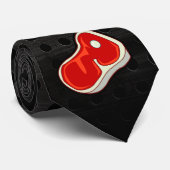 Cravate Steak de boucher ; noir (Roulé)