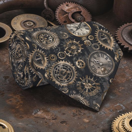 Cravate Steampunk Clocks Custom Necktie Tie