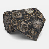 Cravate Steampunk Clocks Custom Necktie Tie (Roulé)