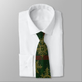 Cravate Steampunk Flocon de neige Rouge et vert Tartan (Attaché)