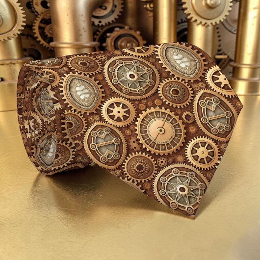 Cravate Steampunk Gears Custom Necktie Tie