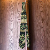 Cravate Steampunk Industrial Green Clocwork Gears