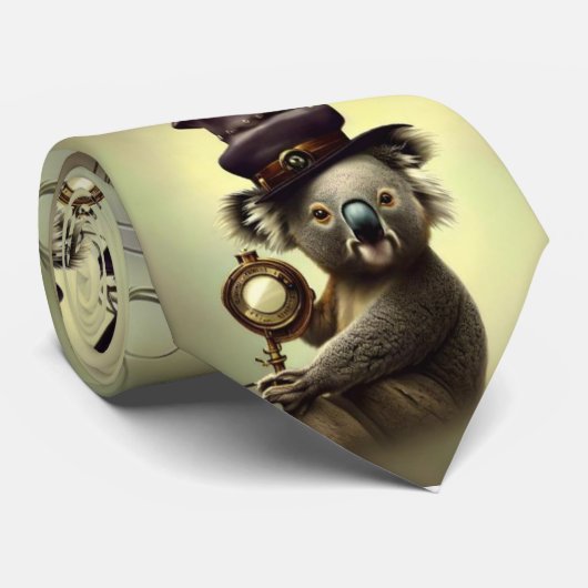 Cravate Steampunk Koala de nombreux Casquettes (Roulé)
