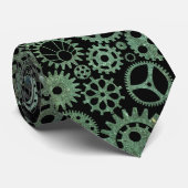 Cravate Steampunk Verdigris Bronze Gears (Roulé)