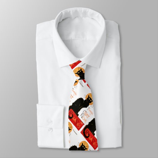 Cravate Steinlen Chat Noir Classique Art Français (Attaché)