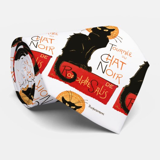 Cravate Steinlen Chat Noir Classique Art Français (Roulé)
