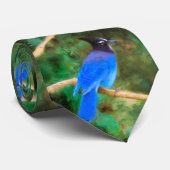 Cravate Steller's Jay Painting - Art original pour oiseaux (Roulé)