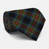 Cravate Stewart Black Tartan (Roulé)