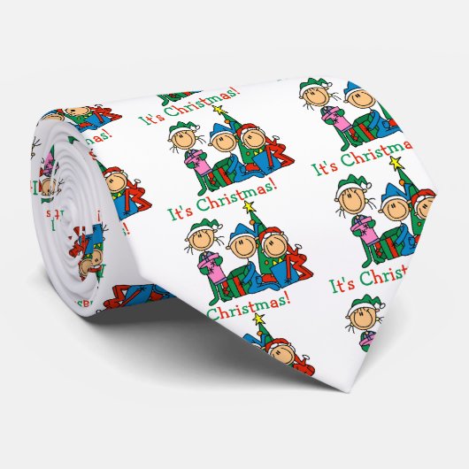 Cravate Stick Figure Enfants C'est Noël Tshirts et cadeaux (Roulé)
