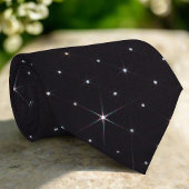 Cravate Strass scintillant diamant noir brillant