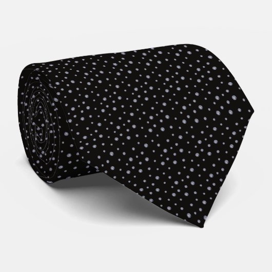 Cravate Strass sur noir (Roulé)
