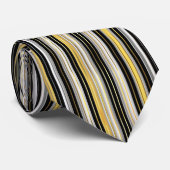 Cravate Striped Gold and Silver Necktie (Roulé)