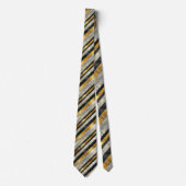 Cravate Striped Gold, Black, Silver Necktie (Devant)