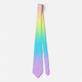 Cravate Striped Pastel Rainbow Gradient Necktie (Devant)