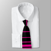Cravate Stripes complexes - Magenta et Noir (Attaché)