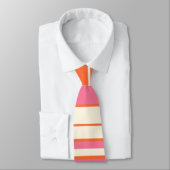 Cravate Stripes complexes - rose, orange et crème (Attaché)