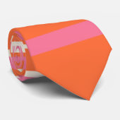 Cravate Stripes complexes - rose, orange et crème (Roulé)