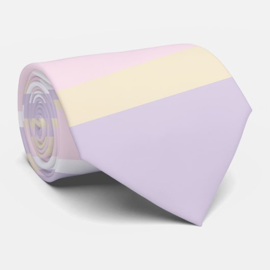 Cravate Stripes complexes - rose pastel, jaune et violet (Roulé)