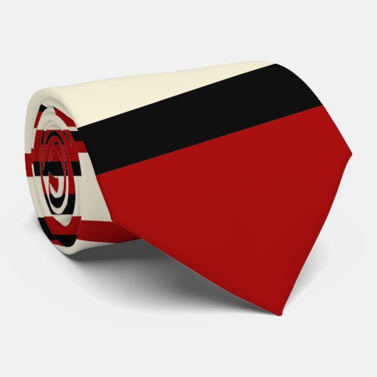 Cravate Stripes complexes - Rouge & Crème (Roulé)