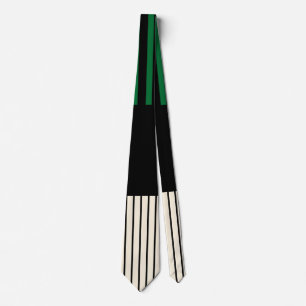 Cravate Stripes couleur - Vert, Crème et Noir