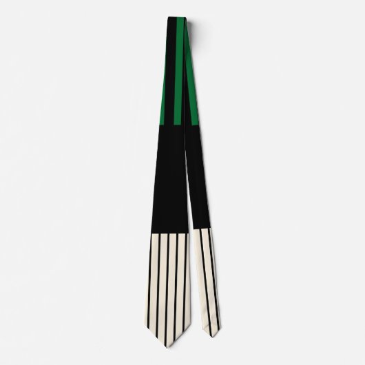 Cravate Stripes couleur - Vert, Crème et Noir (Devant)