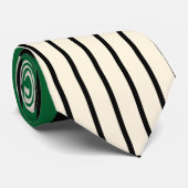 Cravate Stripes couleur - Vert, Crème et Noir (Roulé)