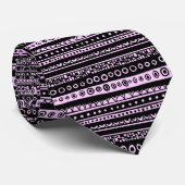 Cravate Stripes Décorées - Lilac Pale (Roulé)