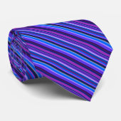 Cravate stripes en bleu et purple (Roulé)