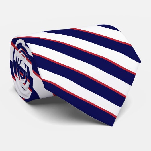 Cravate Stripes in White (Roulé)